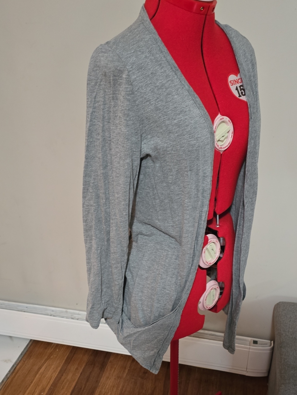Lightweight Grey Open-Front Women's Cardigan